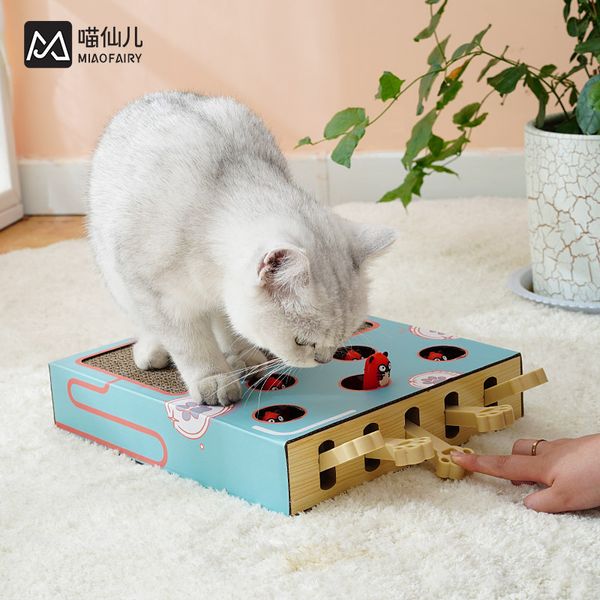 Toptan Kedi Oyuncakları Whack-A-Mole oluklu kağıt kedi çizme tahtası Kedi-İşe Alınan Oyuncaklar Çok Fonksiyonlu Kedi Oyuncakları Kedi Malzemeleri