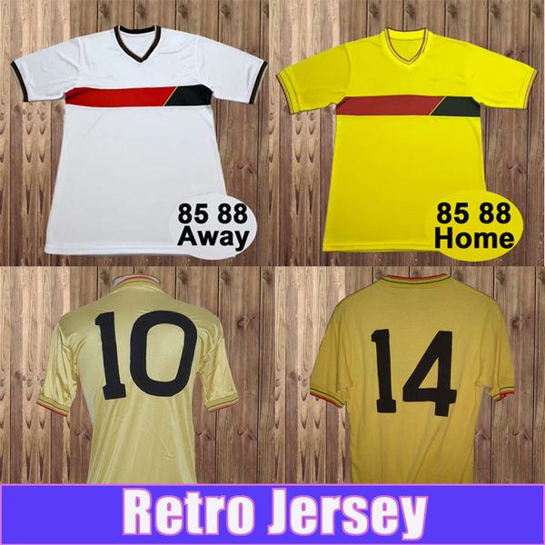 1995 1988 Watford Herren-Retro-Fußballtrikots, Nationalmannschaft, Heimtrikot, gelb, auswärts, weiße Fußballtrikots, kurzärmelige Uniformen