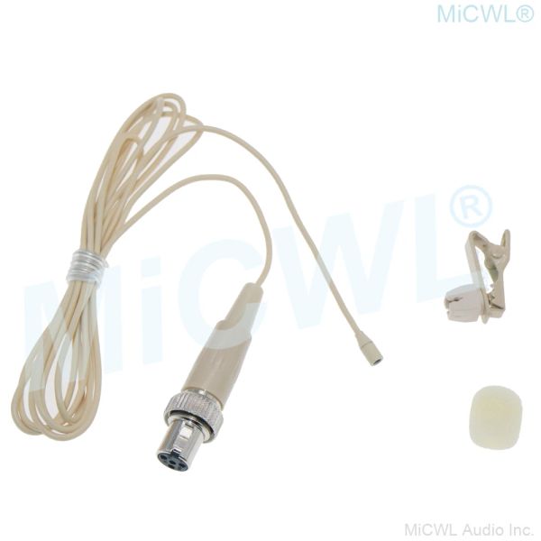 Mikrofone Schwarz Beige Optionen Pro Krawattenclip am Kragenmikrofon Lavaliermikrofon für MIPRO Wireless-Sender Mini XLR 4-poliges TA4F-Schloss