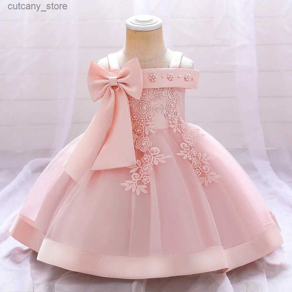 Mädchen Kleider 6 12 24 36 Monate Baby Mädchen Kleid Große Schleife Hochzeit Party Elegante Kleine Prinzessin Kleid Kinder Geburtstagsgeschenk Weihnachten Vestidos L240315