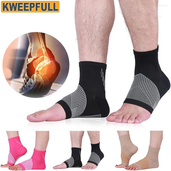 Suporte de tornozelo 1 par cinta manga de compressão para mulheres homens pé para dor neuropatia tendinite de aquiles alívio de fasceíte plantar