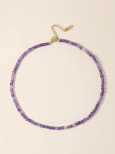 Ожерелья с подвесками YUOKIAA, ожерелье с граненым аметистом, винтажное элегантное энергетическое благословение для йоги, женское колье с огранкой из натурального камня, ювелирные изделия в подарок