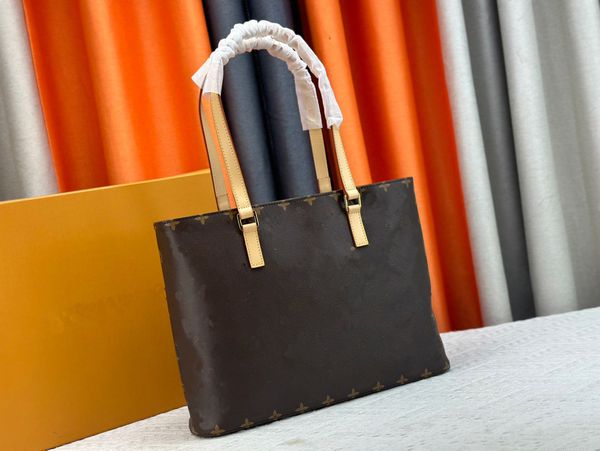 Tasarımcı Çanta Yüksek kaliteli büyük kapasiteli çanta alışveriş sepet çantaları kaplanmış tuval deri omuz çantası banliyö çantası yeni moda doku taşınabilir tote çanta büyük çanta