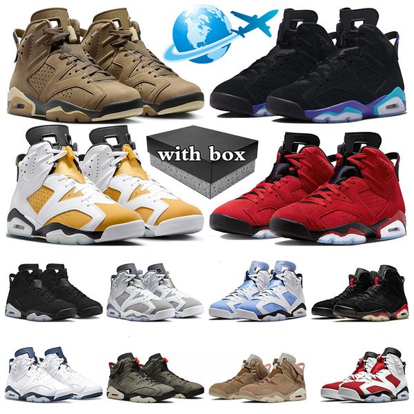 With Box jumpman 6 6s баскетбольные кроссовки мужские кроссовки Brown Kelp Yellow Ochra Aqua Toro Bravo Cool Grey Olive j6 мужские кроссовки спортивные