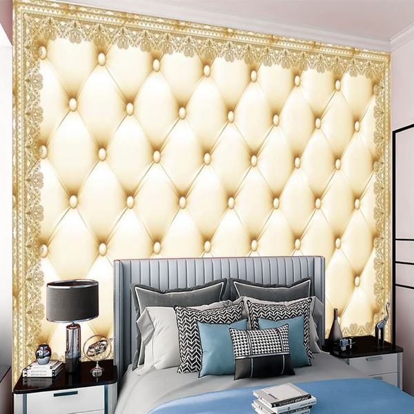 Elegante camera da letto 3d murale carta da parati moderna classica sfondi squisito bordo floreale interno sfondo decorazione della parete Wallcover182V