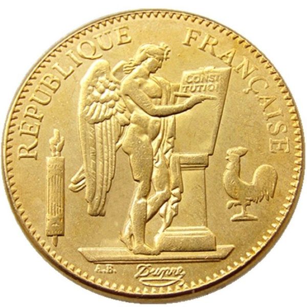 França 1878-1904 6 peças data para escolher 50 francos banhados a ouro artesanato cópia decorar enfeites de moedas réplica de moedas decoração de casa acce226h