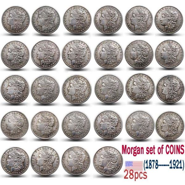 МОНЕТЫ Us Morgan 1878-1921, полный набор из 28 шт., копия монеты 281E