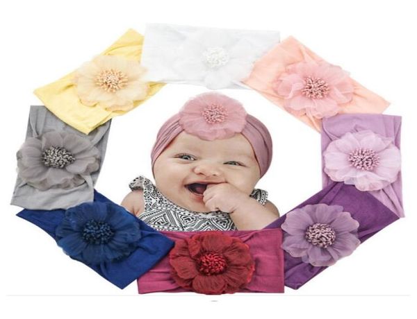 Новый детский супермягкий нейлоновый ободок с большим цветком, головной убор принцессы, детский головной убор, повязки на голову, аксессуары для волос6794226