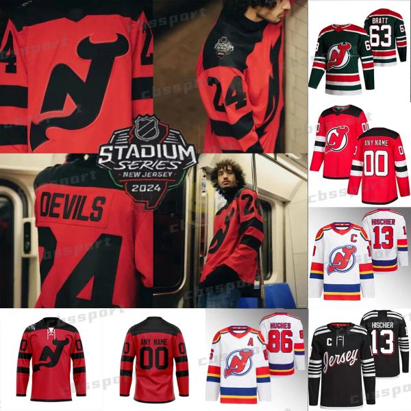 Personalizado Homens Mulheres Jovens New Jersey''Devils''Jack Hughes Devil 2024 Stadium Series Hockey Jersey Nico Hischier Dougie Hamilton Luke Hughes Dawson Mercer Ondrej Palat