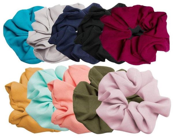 20 pçs senhora menina cabelo scrunchy anel elástico faixas de cabelo cor pura bobble esportes dança scrunchie macio scrunchie hairband fj33525140905