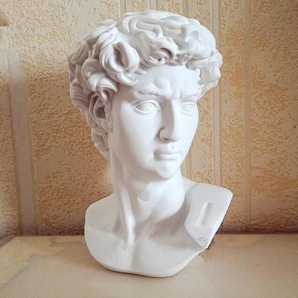 David cabeça retratos busto mini estátua de gesso michelangelo buonarroti decoração para casa resina artcraft esboço practic213f