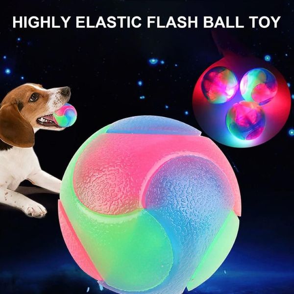 Принадлежности для мелких животных Размер L SСветовые шарики для собак Мигающий эластичный шарик Светодиодные светящиеся игрушки для собак Цветной свет для домашних животных Интерактивные игрушки для щенков295J