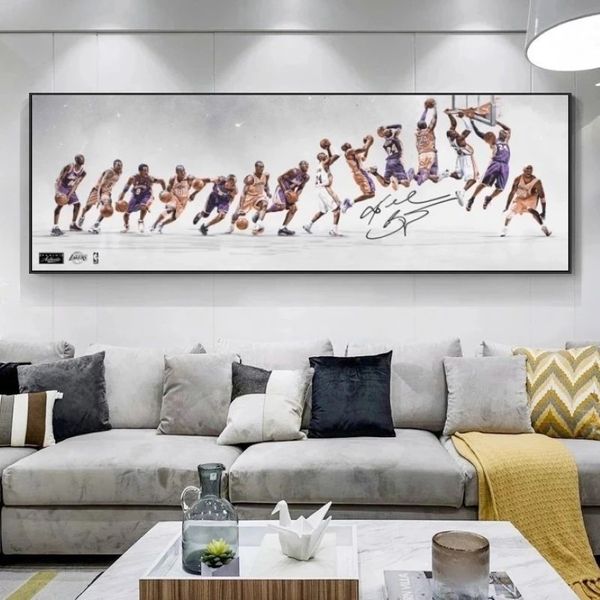 Sport Star Art Canvas Painting Giocatore di basket Poster e stampe Immagini da parete per adolescenti Soggiorno Cuadros Home Decoratio269s