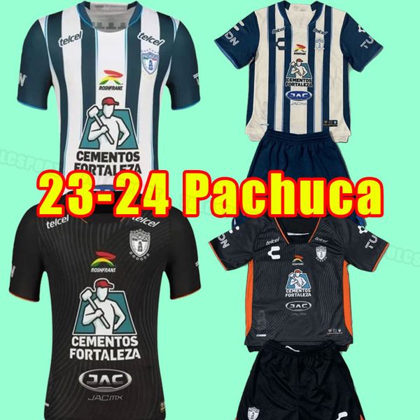 Liga MX 2023 2024 CF Pachuca Futebol Jerseys Home Away V.Guzman Ibanez FIGUEROA Y.MORENO A.HURTADO G.CABRAL E.SANCHEZ IBARRA 23 24 Futebol Homens Kit Kit Camisa S-3XL