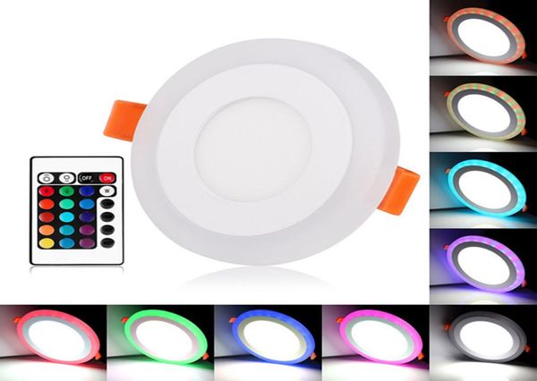 Светодиодная панель RoundSquare RGB с дистанционным управлением 6w9w16w24W Встраиваемая светодиодная потолочная панель AC85265VDriver1424167