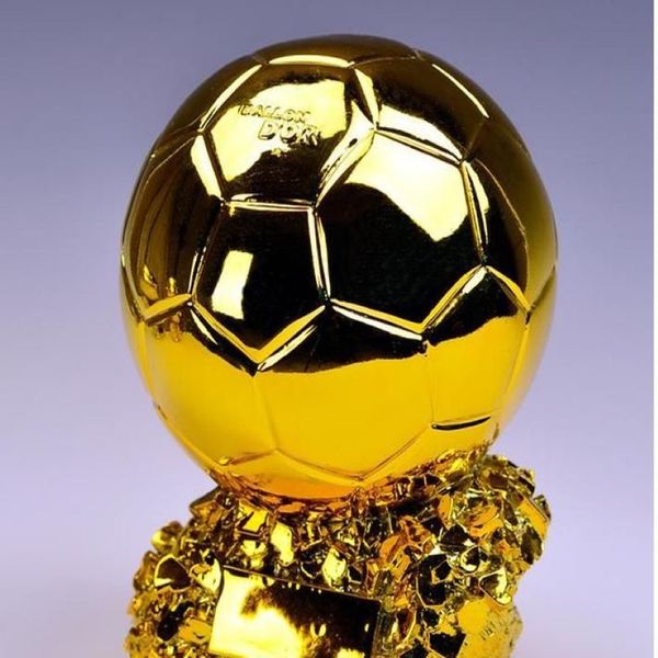 Trofeo Titano Resina dorata DHAMPION Arti e mestieri Cheerleader Calcio Souvenir Coppa Fan Ricordo Pallone da calcio Trofei artigianali256s