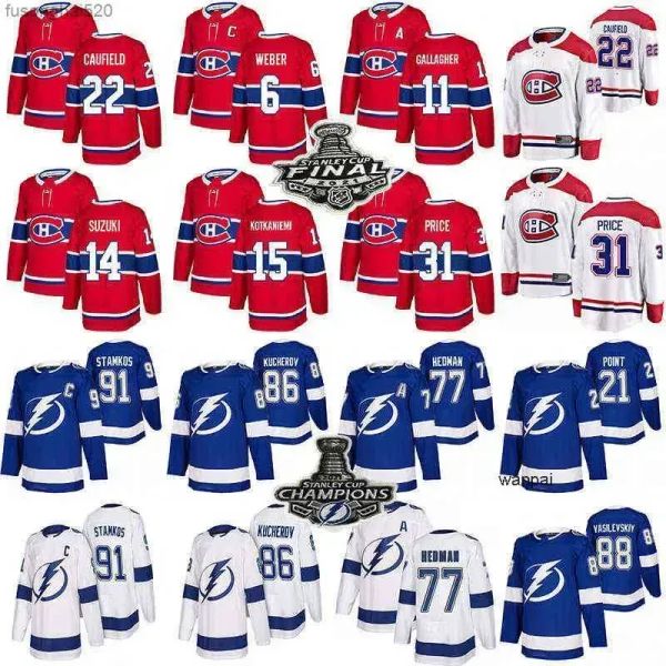 Maglie di hockey Montreal Canadiens Montreal Canadiens 22 Cole Caufield 14 31 Carey Price Tampa''Bay'''lightning 91 Steven Stamkos 86 Kuche