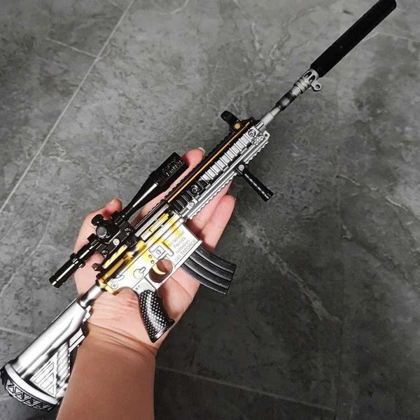 Gun Toys 2023 Scharfschützenpistole Mini Stop M416 Modell abnehmbare Pistole Metallpistole Spielzeugpistole mit Infrarot Jungen Weihnachtsgeschenke 240307