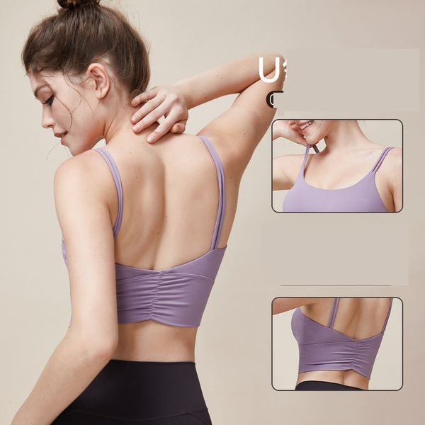 ll Reggiseno sportivo da donna Top Cew Neck Fintness Ribber Canotta Canotta Skinfriendly Allenamento Traspirante Incrociato Top ad asciugatura rapida Donna SP353