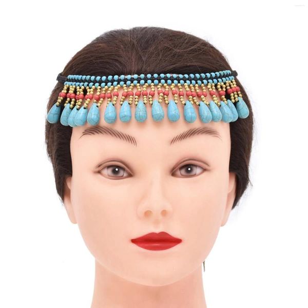 Заколки для волос Bohojewelry Store Уникальный дизайн Модные богемные этнические красочные бирюзовые кисточки Женская цепочка на голову Головной убор