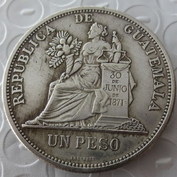 GUATEMALA 1896 1 PESO Kopiermünze Hohe Qualität250e