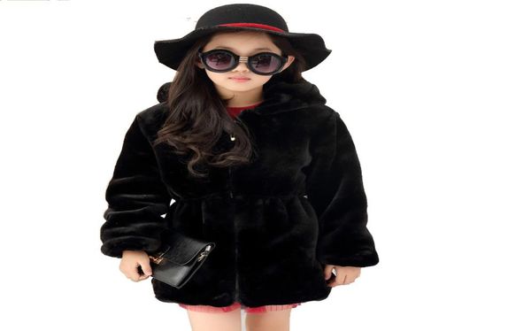 Mädchen Kunstpelzmantel Winter Langarm Kapuze Warme Jacke Nachahmung Kaninchenfell Langer Mantel Für Kinder 813 Jahre Weiche Oberbekleidung CL1043MX14875464