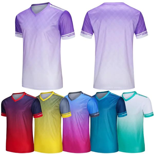 Surverement Football Uomo Tops Tees Quick Dry Soccer Jerseys Stampa Mens Running Camicia sportiva a manica corta 240228