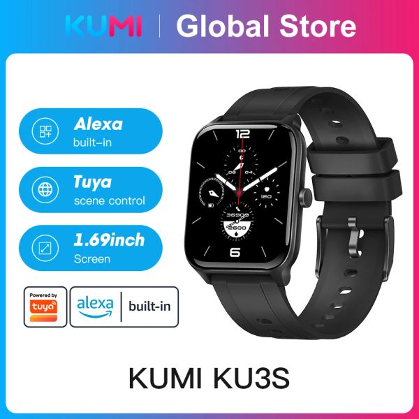 Cihazlar Kumi Ku3s Alexa Smart Watch Tuya Arama Spor Fitness Kalp Hızı Kan Basıncı Uygulama Monitörü IP68 Su Geçirmez Kadınlar Akıllı Saat