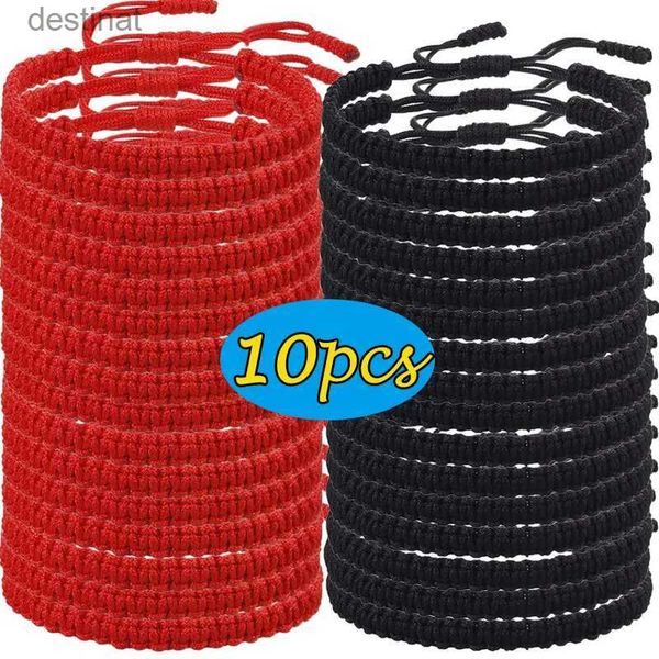 Boncuklu Şanslı Kırmızı İplik Bileklik Kadınlar İçin Erkekler Tibet Budist Ayarlanabilir El Dokumalı Örgü Knot Knot Wristbandsl24213