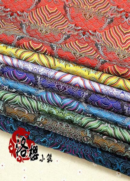 Chinês antigo cetim de seda brocado cos roupas de bebê traje vestido quimono almofada travesseiro onda damask fabric2071790
