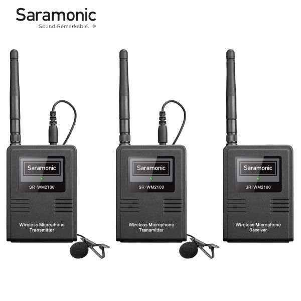 Микрофоны Saramonic SRWM2100 2,4 ГГц двойной беспроводной петличный петличный микрофон для ПК, мобильного iPhone, Android, зеркальные камеры, микрофон для Youtube