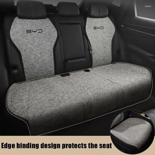 Чехлы на автомобильные сиденья для BYD Atto 3 Yuan Plus 2024, льняные дышащие передние и задние сиденья, защитный чехол, накладка, автоматическая модификация интерьера