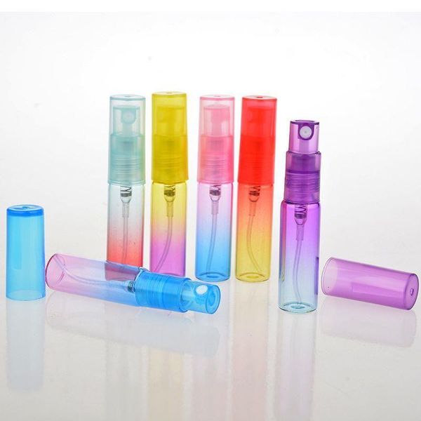 Bunte nachfüllbare Sprühflaschen 4 ml 8 ml Mini tragbare Farbverlauf tragbare Glas Parfüm Duftflasche leere Kosmetikbehälter für Ubxe