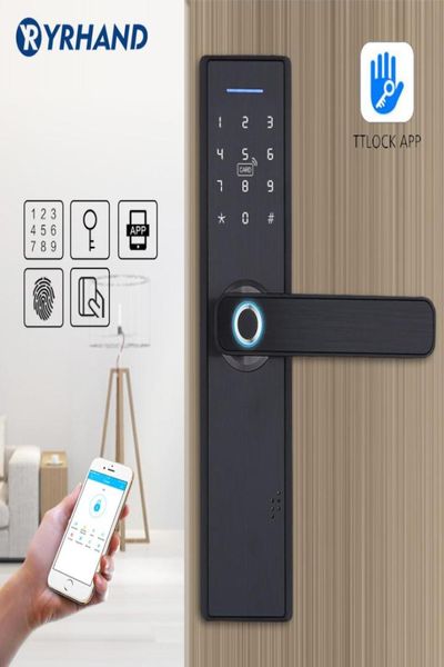 Fechadura de porta eletrônica com aplicativo wi-fi, fechadura biométrica inteligente, impressão digital, wi-fi, fechadura digital sem chave t2001113865998