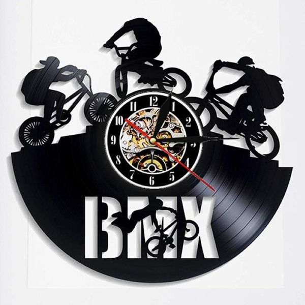 Orologi da parete stile BMX Orologio da bici Sport Decorazioni per la casa Bicicletta Motocross riproposto Record Giovani motociclisti Ciclisti Regalo2894