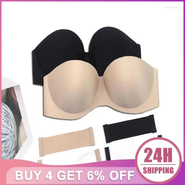 Reggiseni Reggiseno invisibile senza fili Sexy Pull Up Anti-Cedimento Abito da sposa Senza spalline Adesivi sul petto Biancheria intima raccolta