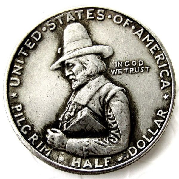 USA 1920 Pilgrim Half Dollar Craft Gedenkmünze versilbert Kopie Münzfabrik schönes Zuhause Zubehör3322