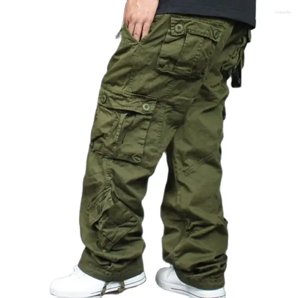 Calças masculinas maré solta plus size 46 macacão de carga hip hop calças de algodão hiphop homens baggy casual mens bottoms camuflagem