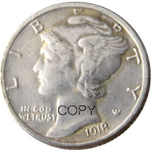 US Mercury Dime 1918 P S D Argento placcato Copia artigianale Monete in metallo muore fabbrica di produzione 280 V