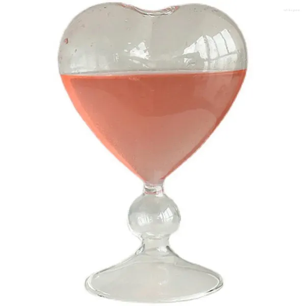 Bicchieri da vino Decorazione domestica Vaso in vetro per acqua Tazza creativa Bevanda femminile a forma di cuore in stile Ins della Corea del Sud