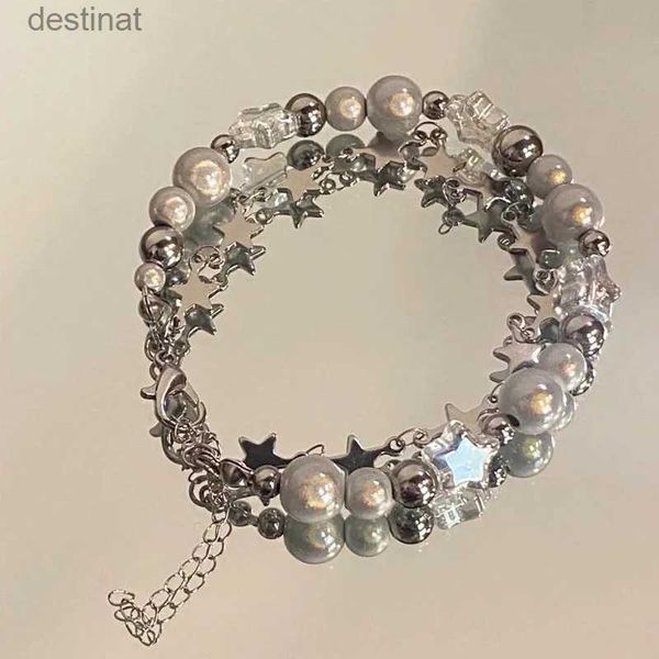 Colares pendentes Star Pentagram Pearl Pinded Bracelet para mulheres harajuku cristal vintage charme estético Chain Bracelet Jewelry Giftl242313