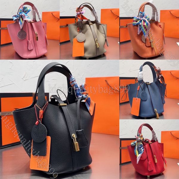 Heiße Designer-Tasche Handtasche Damenmode brach Beuteltasche Einkaufskorb klassisch Goldschnalle Silberschnalle trägerlose Rindslederhandtasche