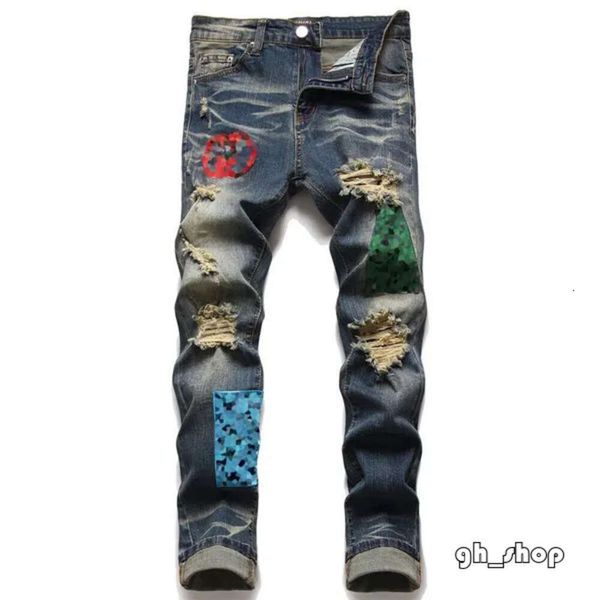 Amirir Jeans Jeans da uomo Mens Designer No Rips Skinny Amirri For Men Pantaloni strappati con fori Camicia da uomo in denim Gamba dritta Slim Fit Cerniera Amari Hip Hop Bikers 5624