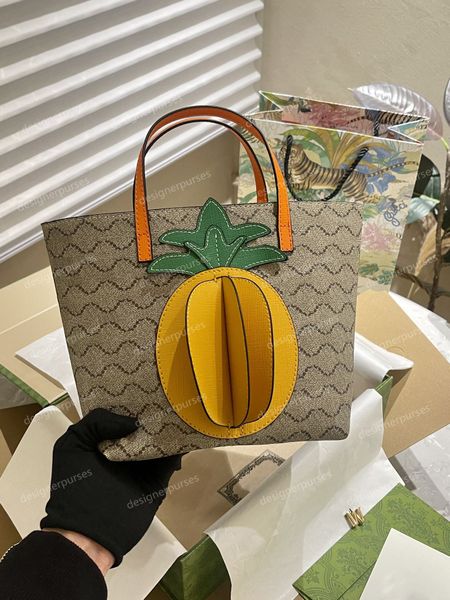 Designers sacos sacola de alta qualidade nunca marrom couro designer totes bolsas abacaxi mulher bolsa praia saco 21cm wyg