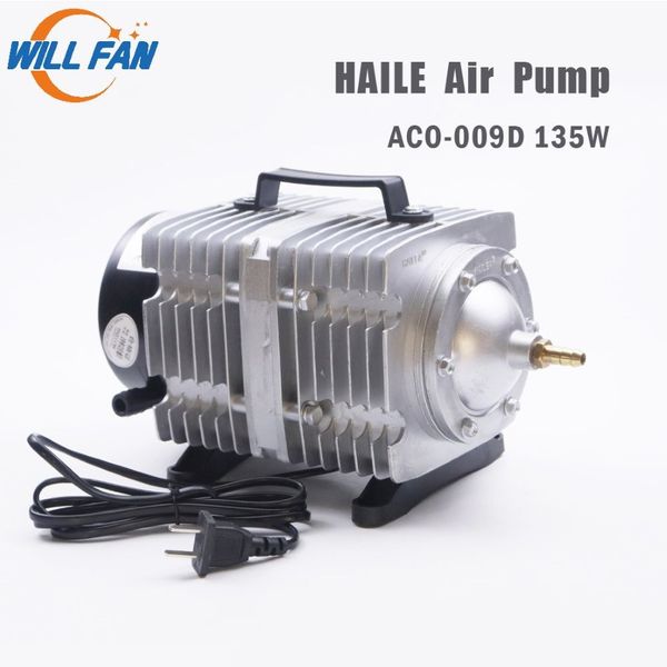 Will Fan Hailea Pompa d'aria Aco-009D 135w Compressore d'aria magnetico elettrico per macchina da taglio laser 125L min Pompa di ossigeno Fish2862