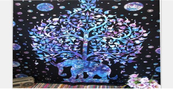 150–200 cm Elefanten-Wandteppich, Hippie-Mandala-Wandteppich, böhmischer Wandbehang, psychedelische Wandkunst, Wohnheim-Dekoration, Strandüberwurf, indische Wand, Ta8339945