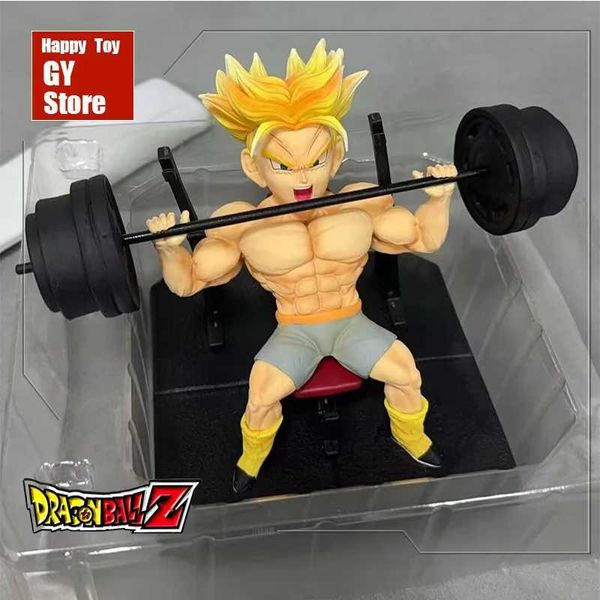 Karikatür figürleri kadın eşofmanları anime figürü ile dragon fitness topları ile dambıl ile manga figürü pvc modeli koleksiyon oyuncak hediyeler 240311