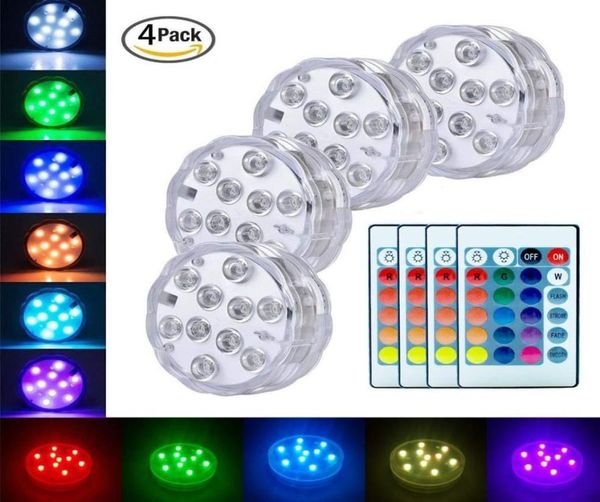 Luzes led submersíveis luzes a pilhas com lâmpadas pequenas remotas fish1550038