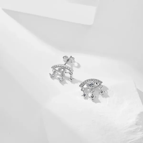 Серьги-гвоздики Karachi INS S925, стерлинговое серебро, уникальный комплект «Глаз дьявола» с бриллиантами, роскошный универсальный дизайн для девочек