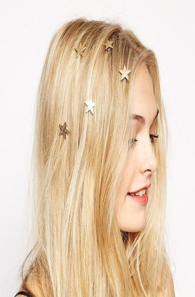 Novo 4 pçsset estrela espiral grampos de cabelo para meninas ouro grampos de cabelo feminino vintage barrette coreano moda haar accessoires3974423